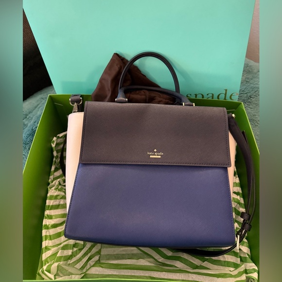 Blue and cream Kate Spade purse - Picture 1 of 5